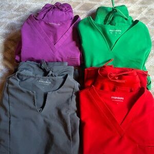 Mandala Women's V-Neck Scrub Tops and Jogger Bottoms - Vibrant Collection